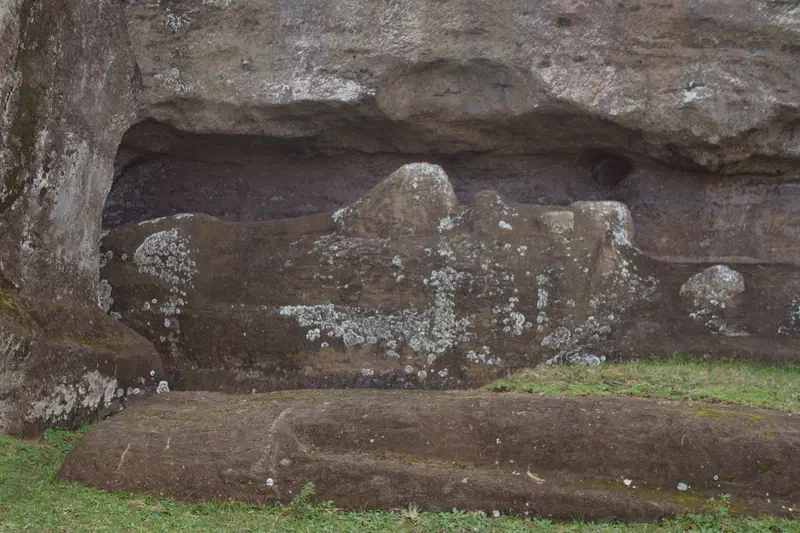 This was to be the largest moai. It was never completed.